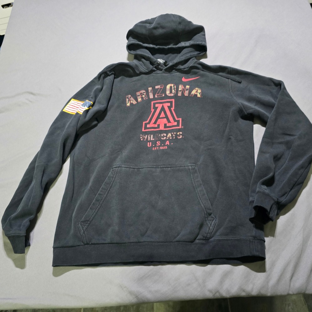 Nike Arizona Wildcats Hoodie Mens Large Black Camo Logo Pullover Sweatshirt